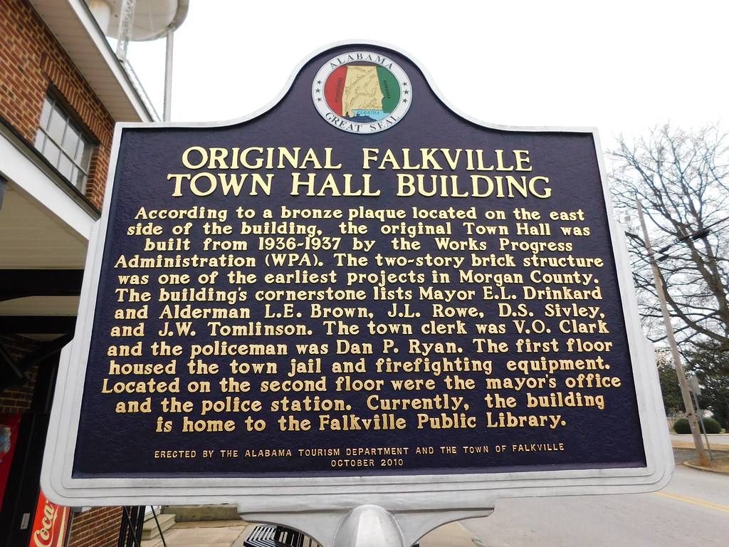 Original Town Hall Historic Marker Falkville, Alabama Jimmy Emerson
