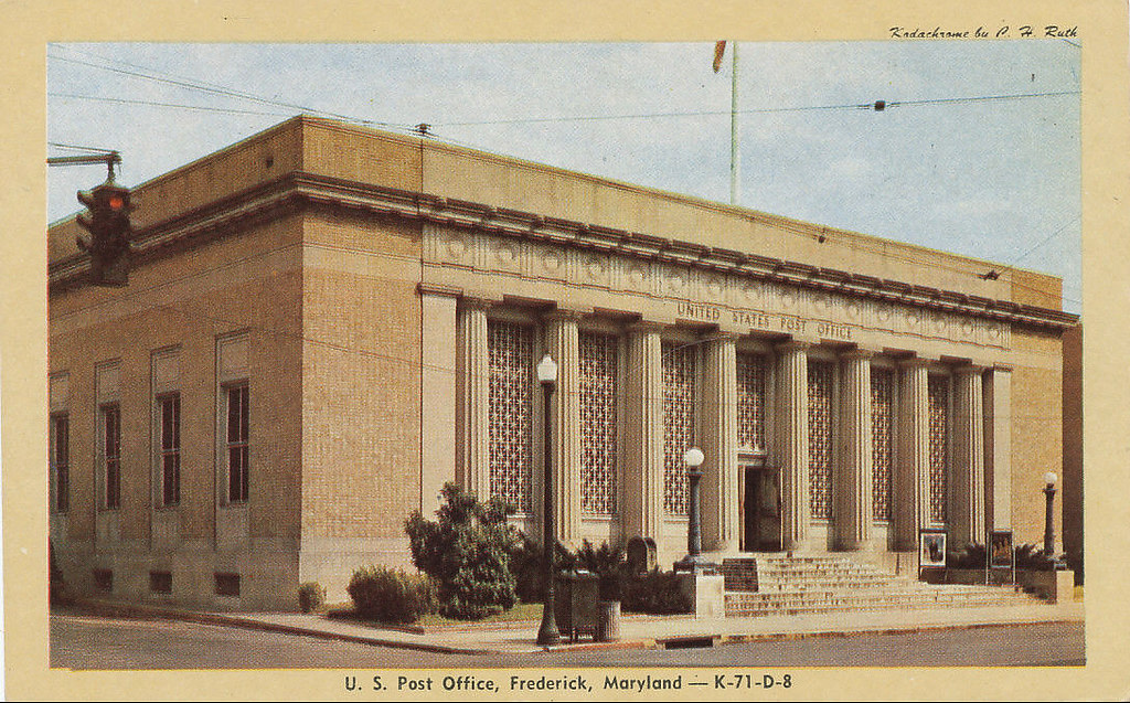 U.S. Post Office, Frederick, Maryland, Postcard, Circa 196… Flickr