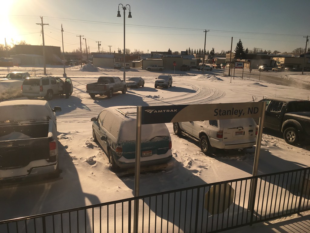 Amtrak's Empire Builder Stanley, North Dakota station. Flickr