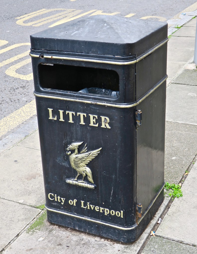 Litter, Liverpool, UK A public garbage can on the streets … Flickr