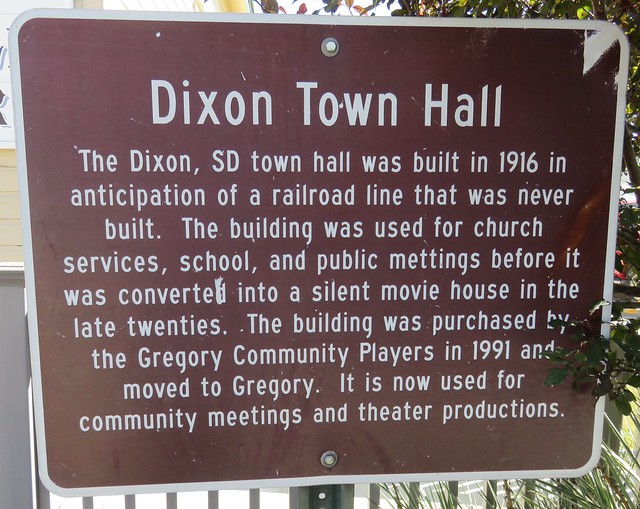 Old Dixon Town Hall Marker (Gregory, South Dakota) a photo on Flickriver