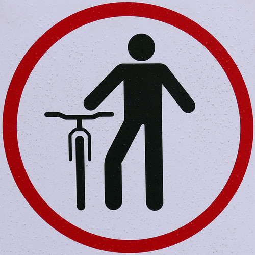 PLEASE DISMOUNT AND PUSH YOUR BIKE London, England, UK Leo Reynolds