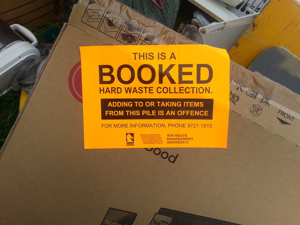 Whitehorse Booked Hard Waste Sticker MelbourneGarbo Flickr