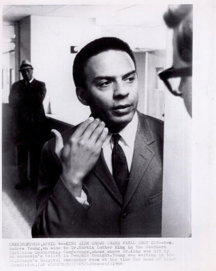April 4, 1968 King aide Rev. Andrew Young shows where fa… Flickr
