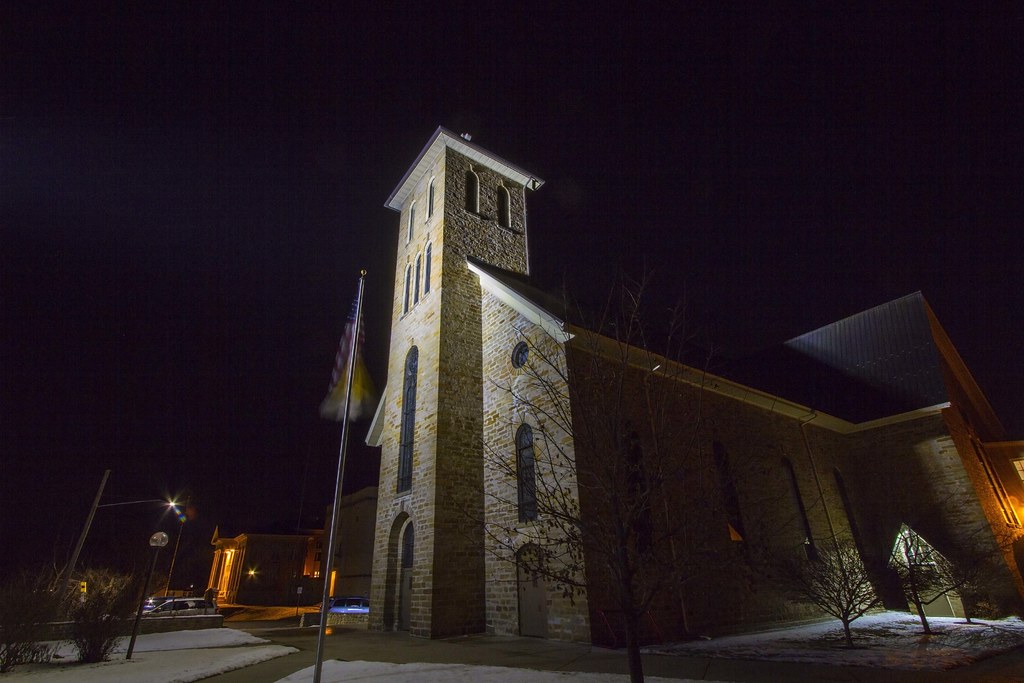 Notre Dame Catholic Church, Chippewa Falls WI Night photog… Flickr