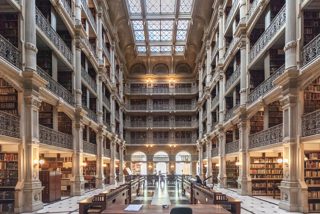 Peabody Library, Baltimore MD Thomas Guignard Flickr