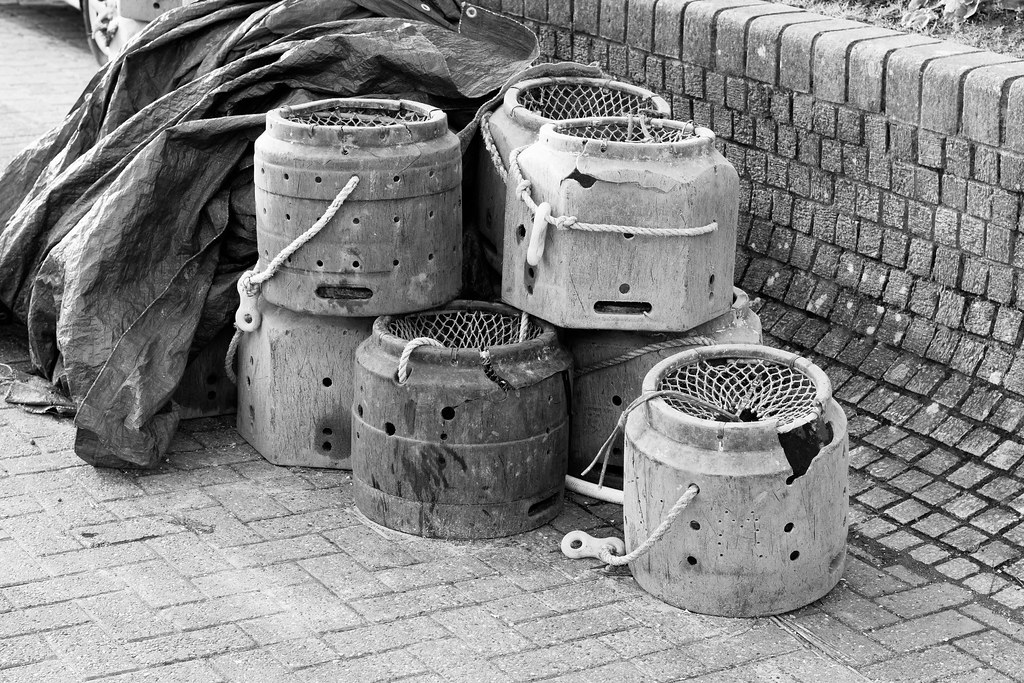 lobster pots bw0251 Nick VidalHall Flickr