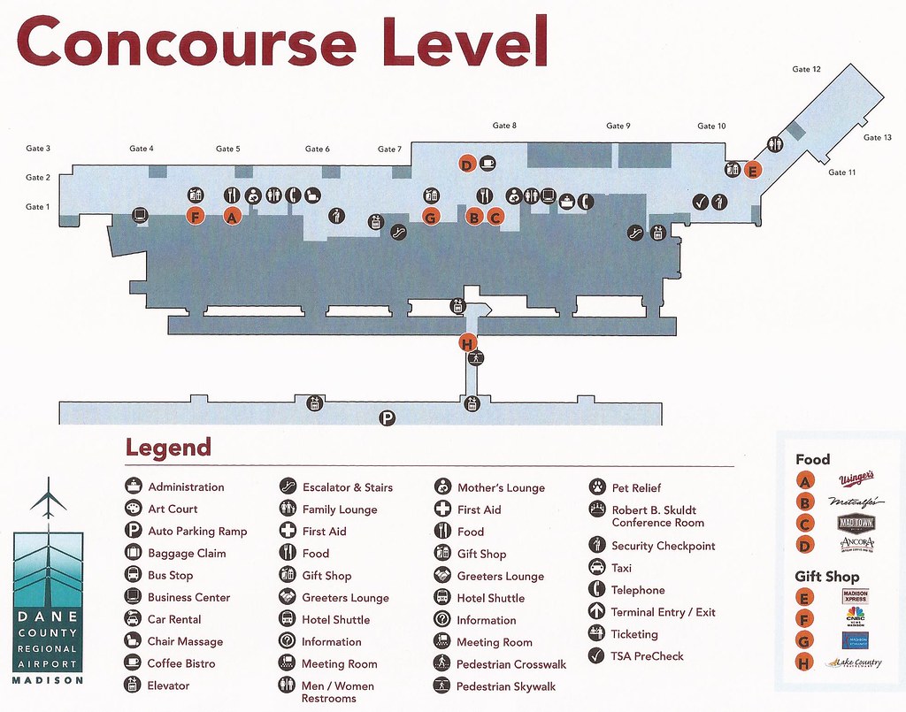 Madison Dane County Regional Airport (MSN) terminal map (C… Flickr