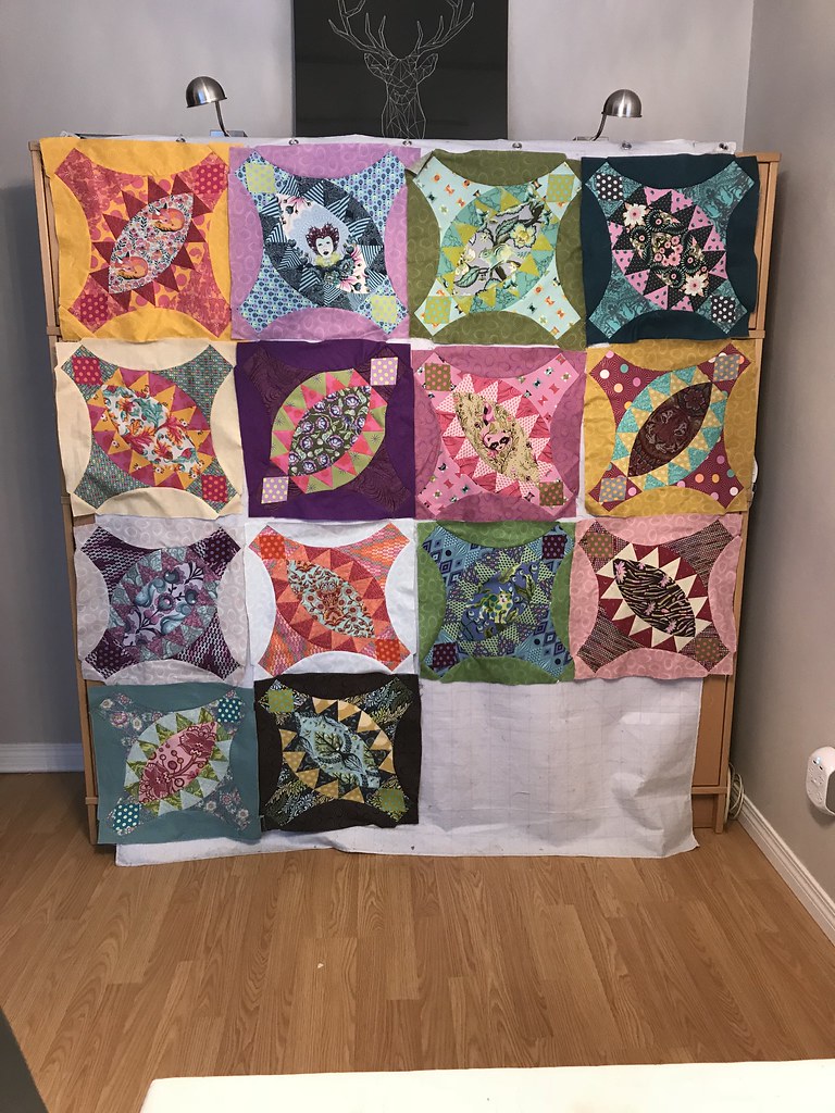 Design wall progress Pickled fish quilt pattern progress Scheri