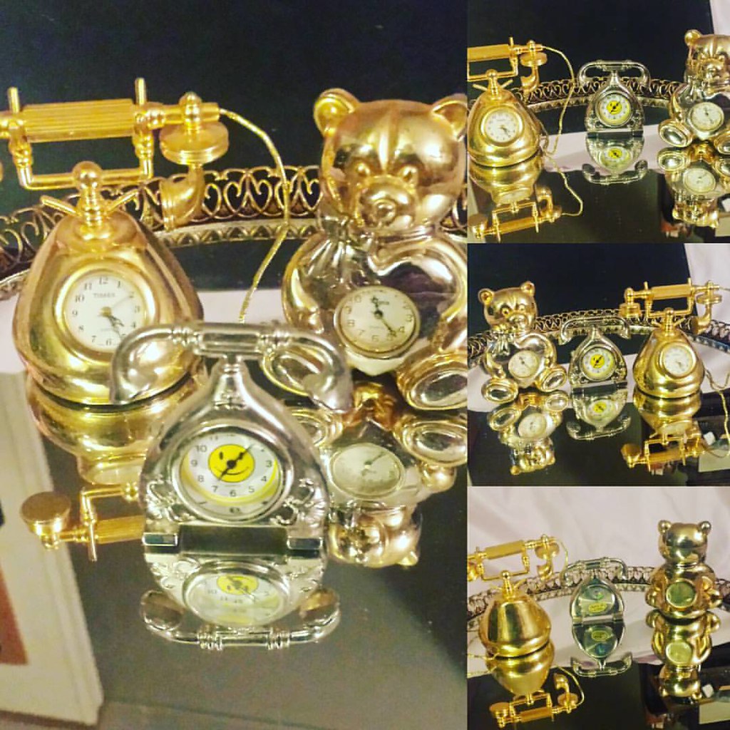 Miniature Clocks Set of 3, Telephone Clock with Receiver "… Flickr