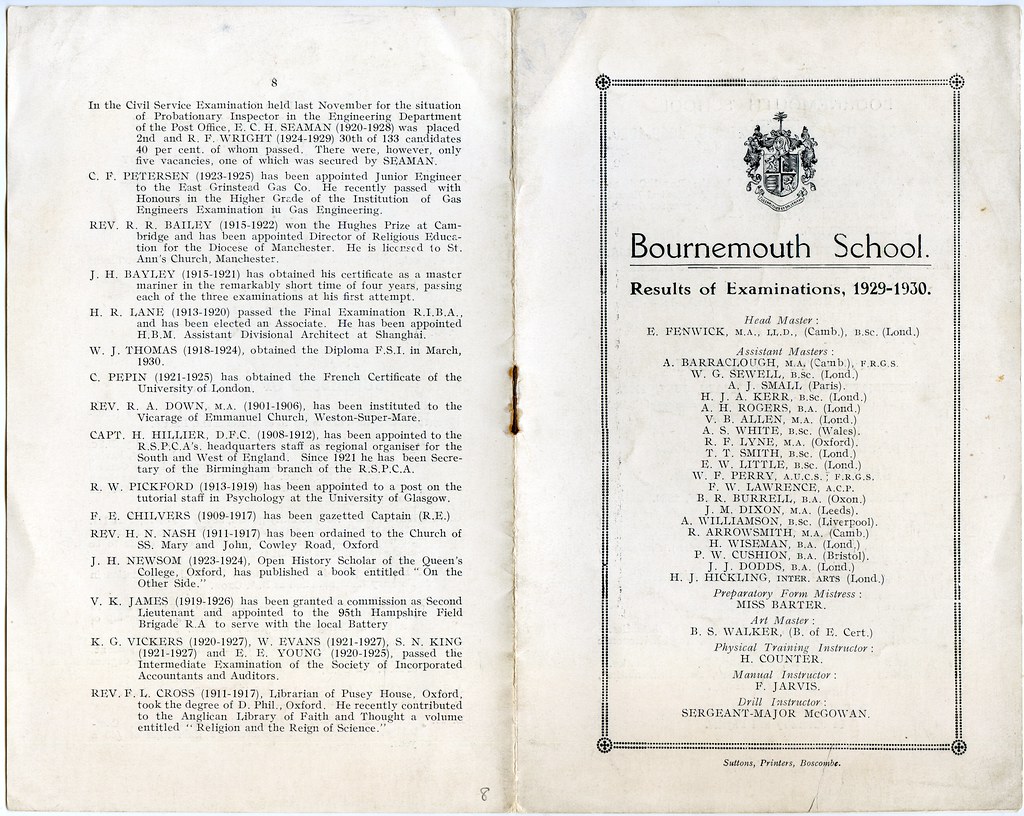 Bournemouth School (Portchester School/Harewood College), 7 Portchester