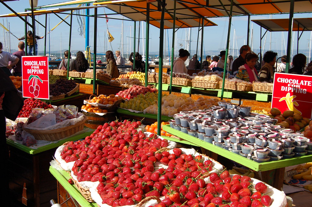 Fruit stand on Pier 39 Joe Ross Flickr