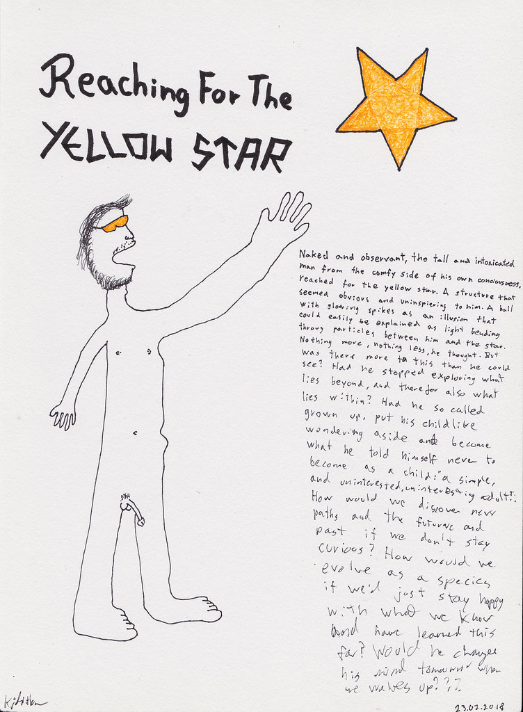Reaching for the Yellow Star Incpen on paper. A4. Flickr