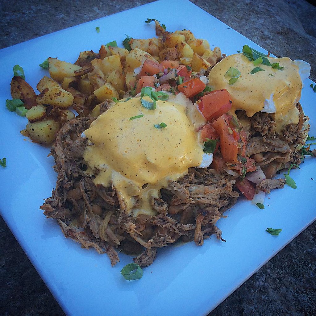 Caribbean jerk pork Benedict at mannacafe eatgr pork e… Flickr