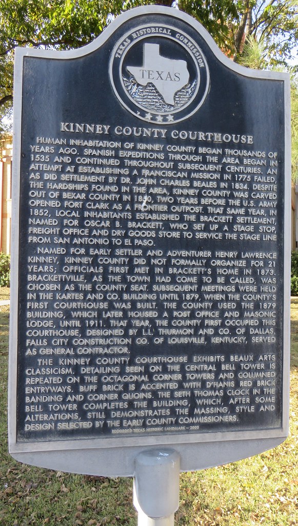 Kinney County Courthouse Marker (Brackettville, Texas) Flickr