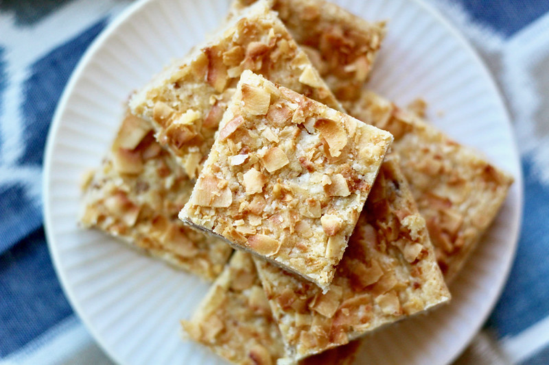 Blonde Chocolate Coconut Shortbread Bars Stellina Sweets