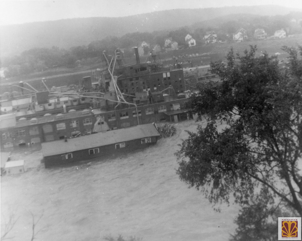Flood257 Naugatuck Chemical from South Main Street. Naugatuck