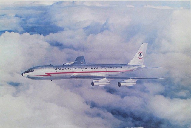 American airlines 707 astrojet freighter in flight Flickr