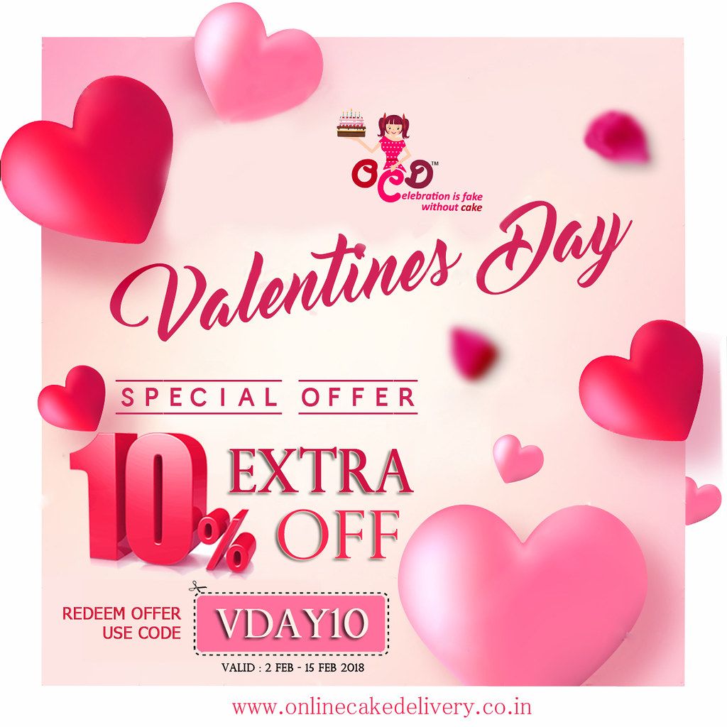 Cake Coupons, OCD coupons, OCD Promo Codes, valentine's day offers 2018