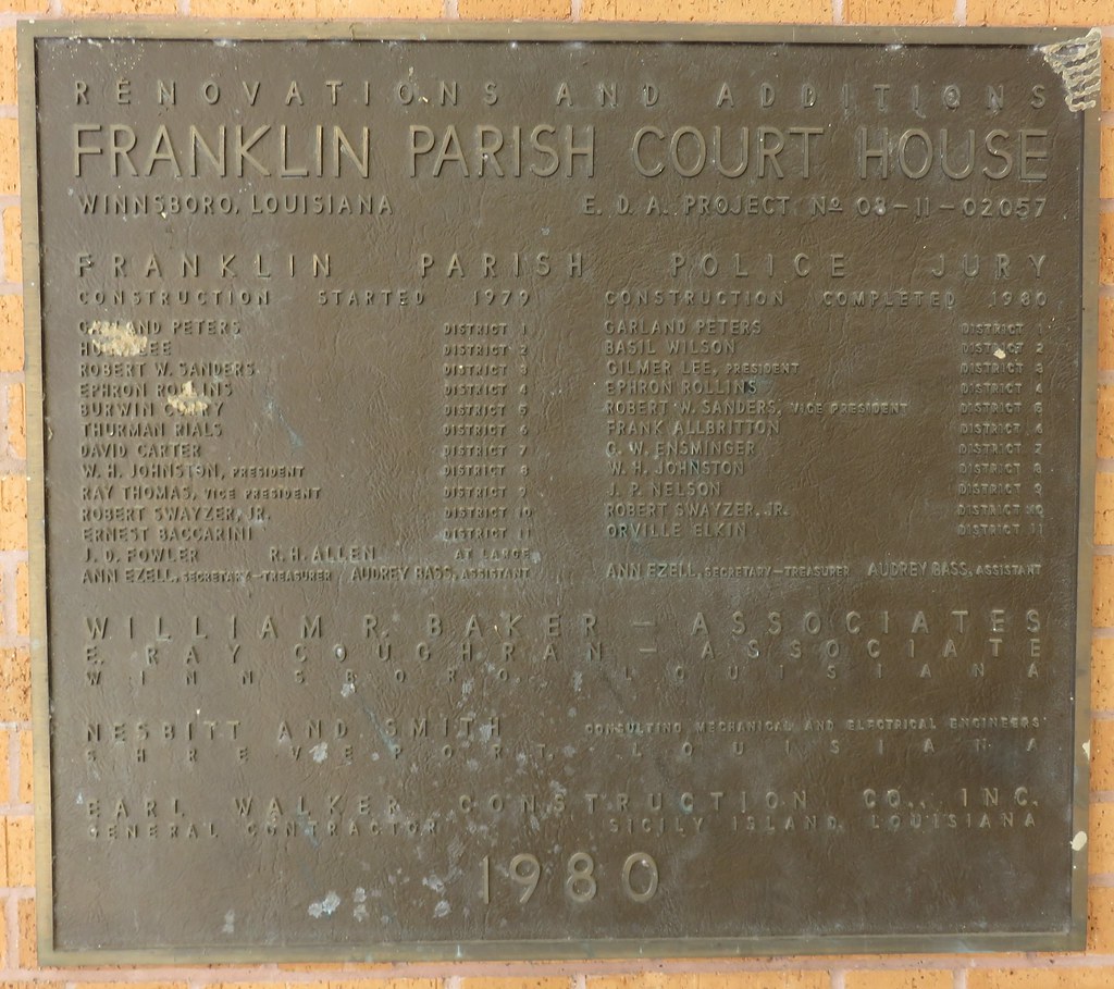 Franklin Parish Courthouse Plaque (Winnsboro, Louisiana) Flickr