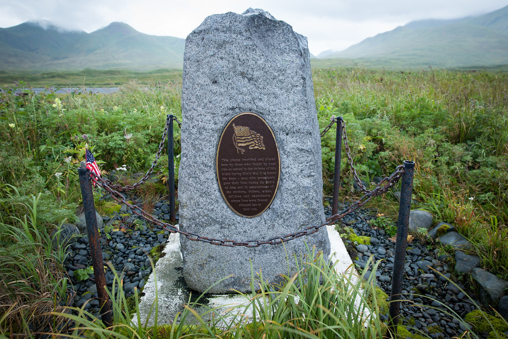 Memorial plaque above Massacre Bay, Attu This plaque inscr… Flickr