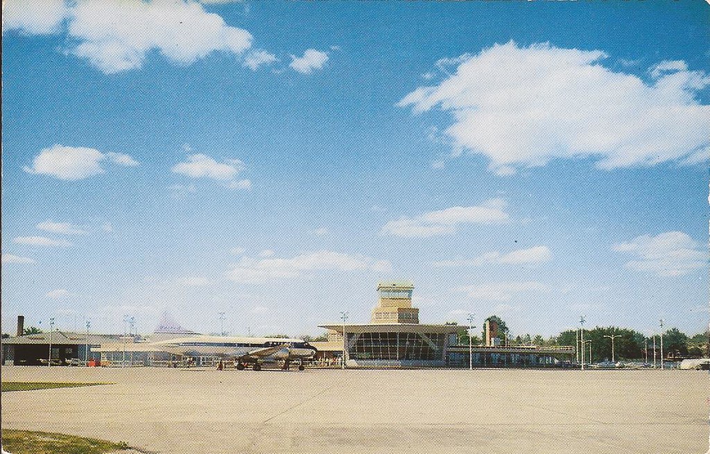 Moline Municipal Airport (MLI) postcard circa 1954/1955 Flickr