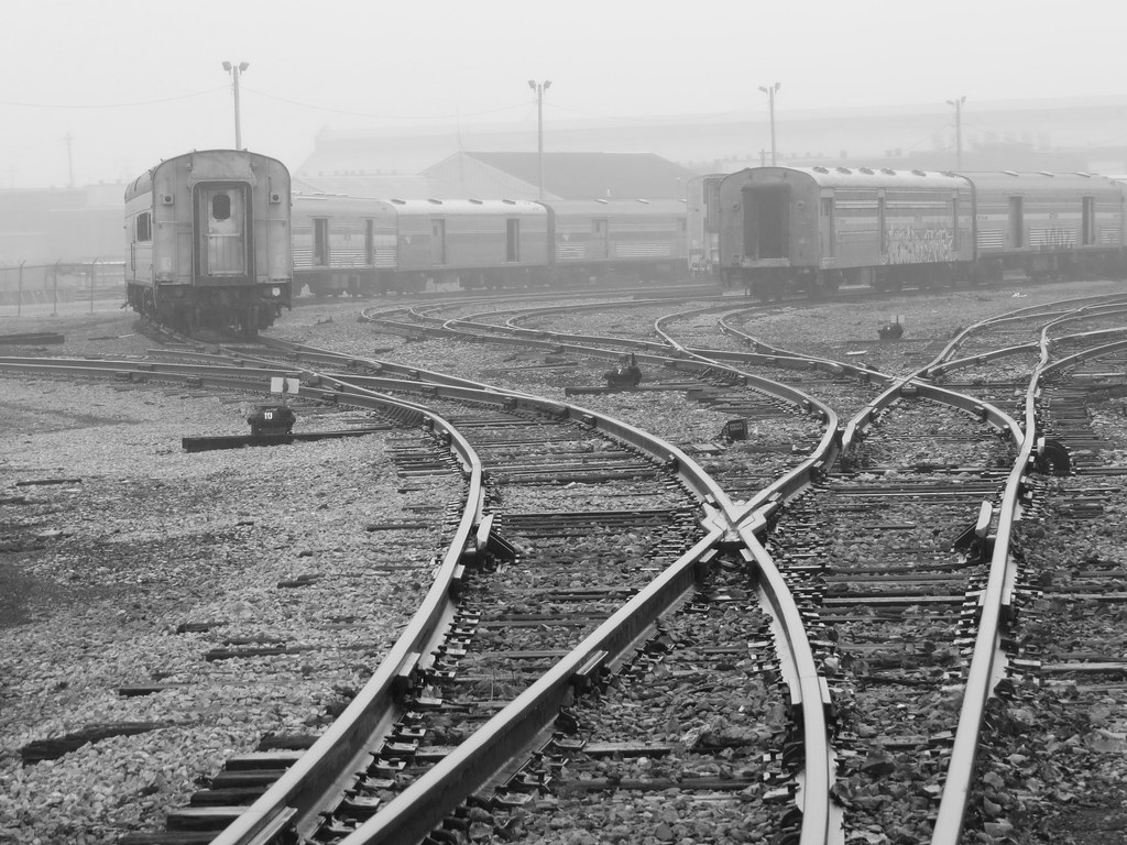 AMTRAK in Beech Grove, Indiana, on a foggy day. There's b… Flickr