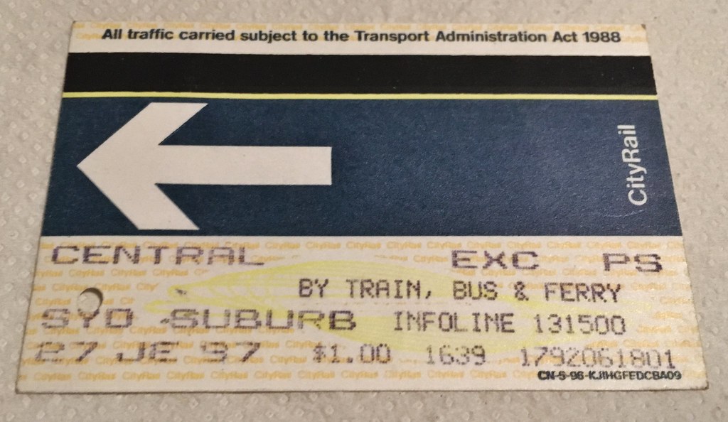 Sydney Train Ticket A CityRail pass from a trip my mum too… Flickr