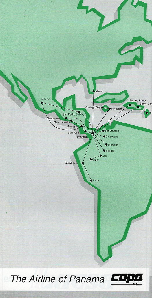 Copa Airlines Route Map Copa Airlines route map, 1994 Copa Airlines route map from… Flickr