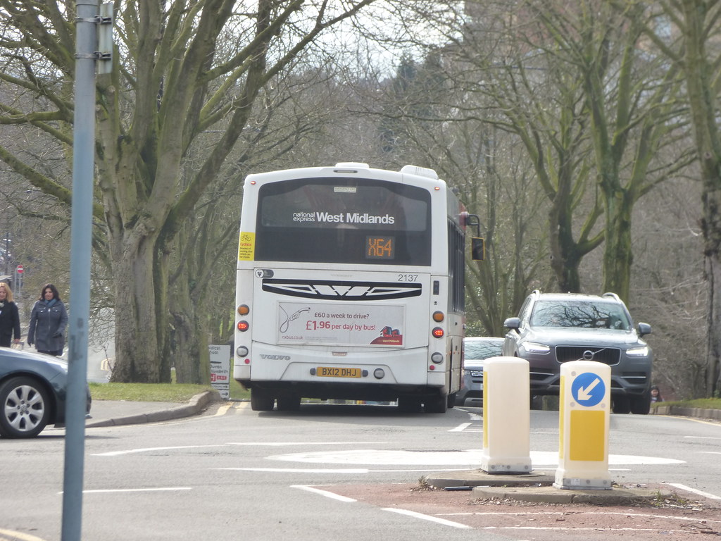 Vincent Drive, Edgbaston X64 bus turning from Pritchatts Road a