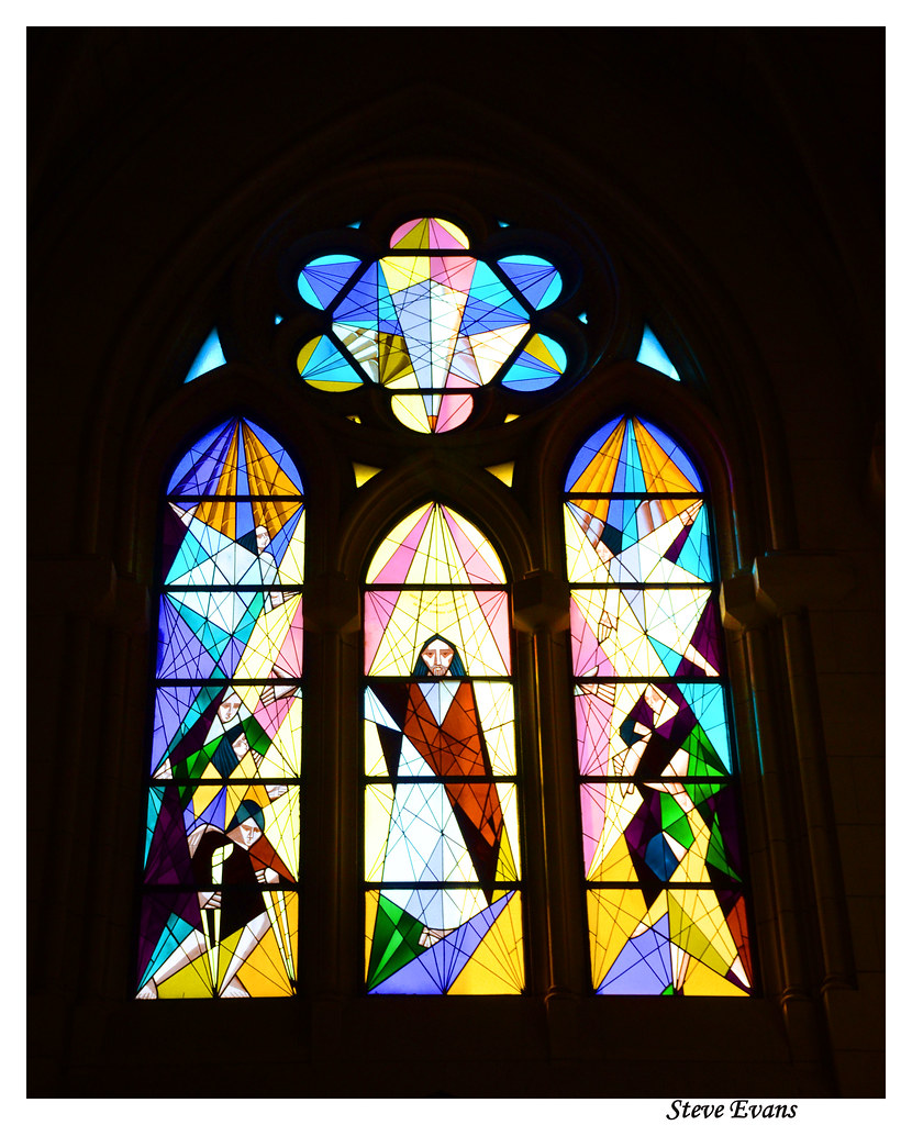Stained Glass Window The Cathedral Madrid Spain sept 2017
