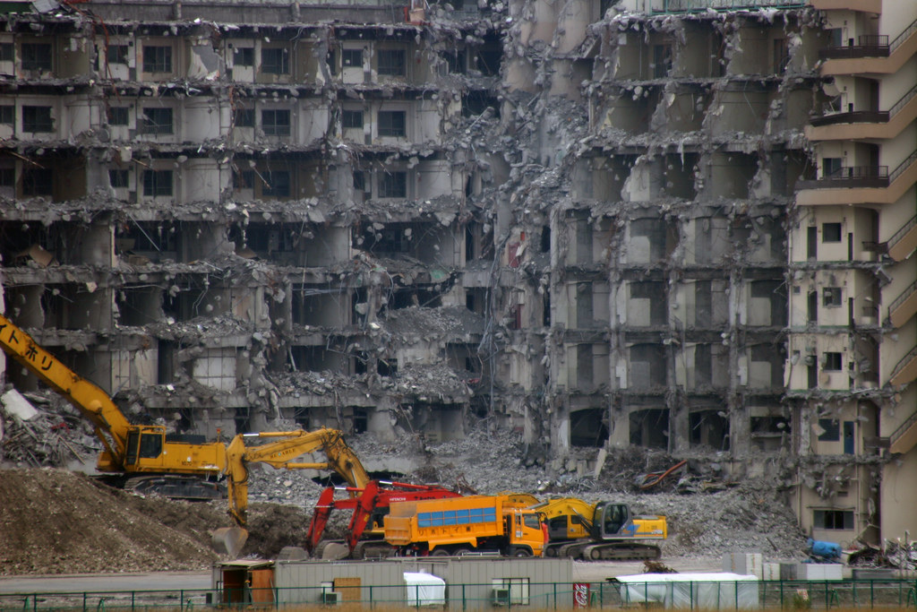 The building under demolition Ariake, Tokyo Japan OiMax Flickr