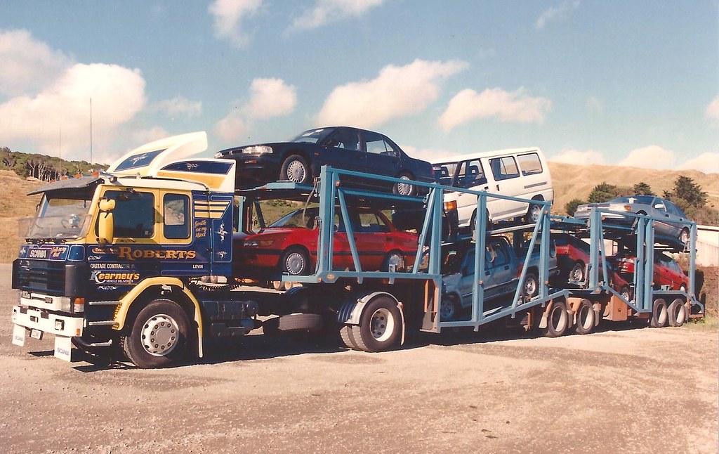 Scania 113m Roberts/Kearney's Btrain car hauler in NZ. O… Flickr