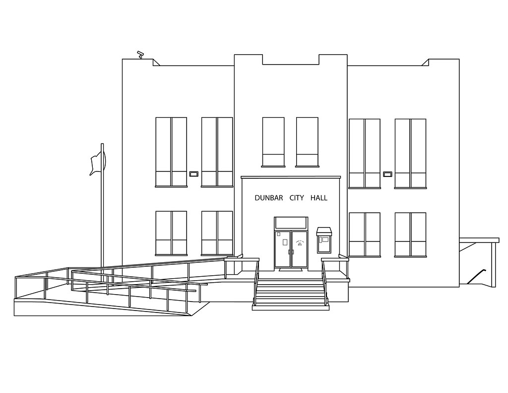 Dunbar City Hall Black & White Outline Dunbar City Hall Du… Flickr