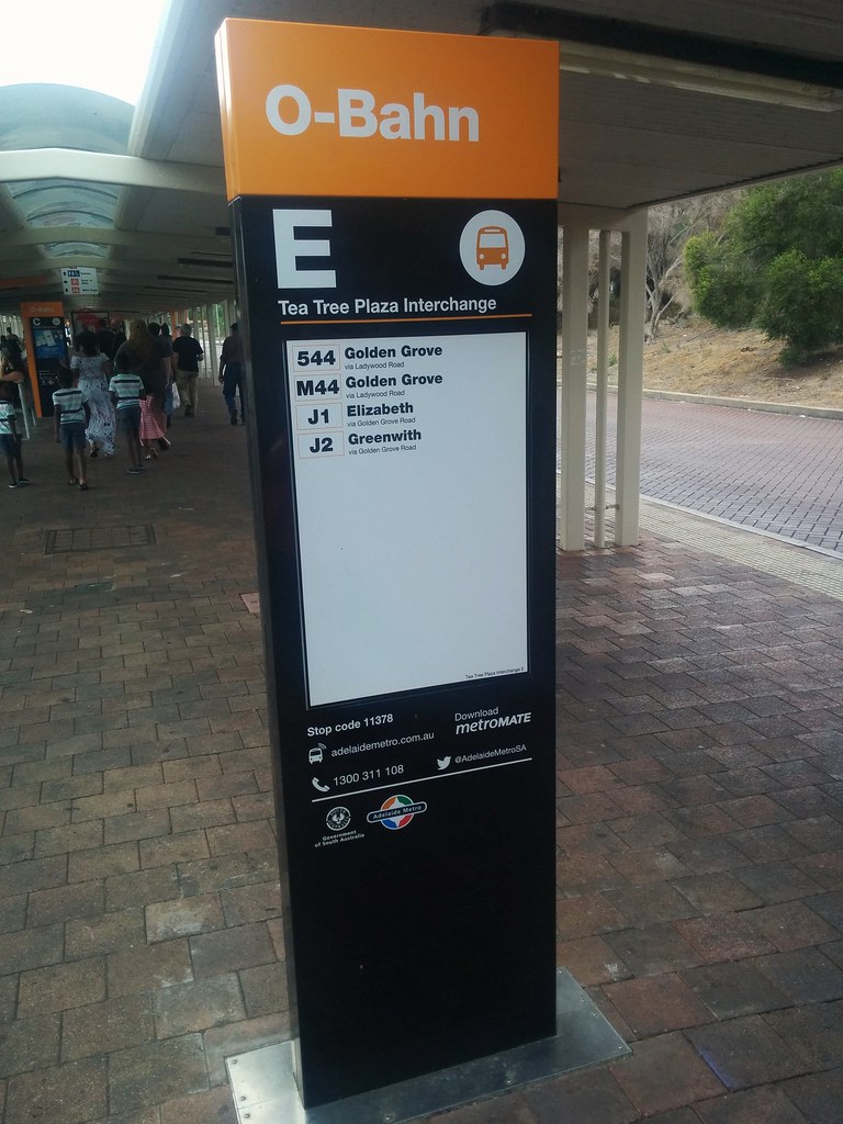Signage at Tea Tree Plaza Interchange bus stop Signage at … Flickr