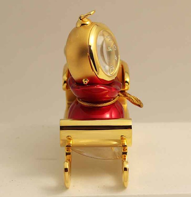 Bulova Miniature Clock Holiday Sleigh B0405 Solid Brass Flickr