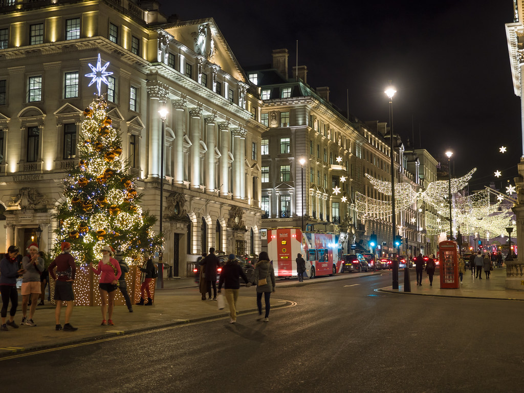 Picadilly lights London in the Christmas shopping season James