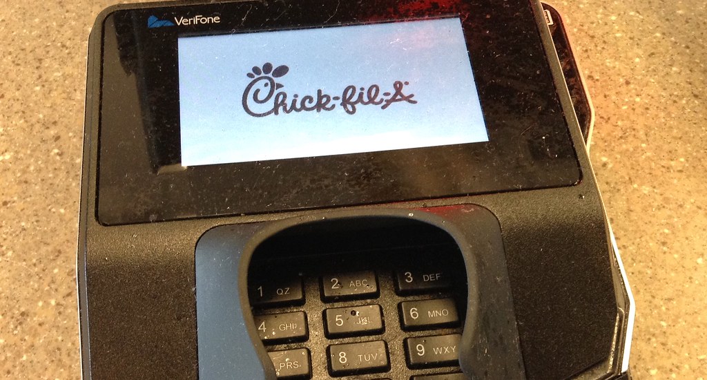 ChickFilA Credit Card swipe reader machine device, Verif… Flickr