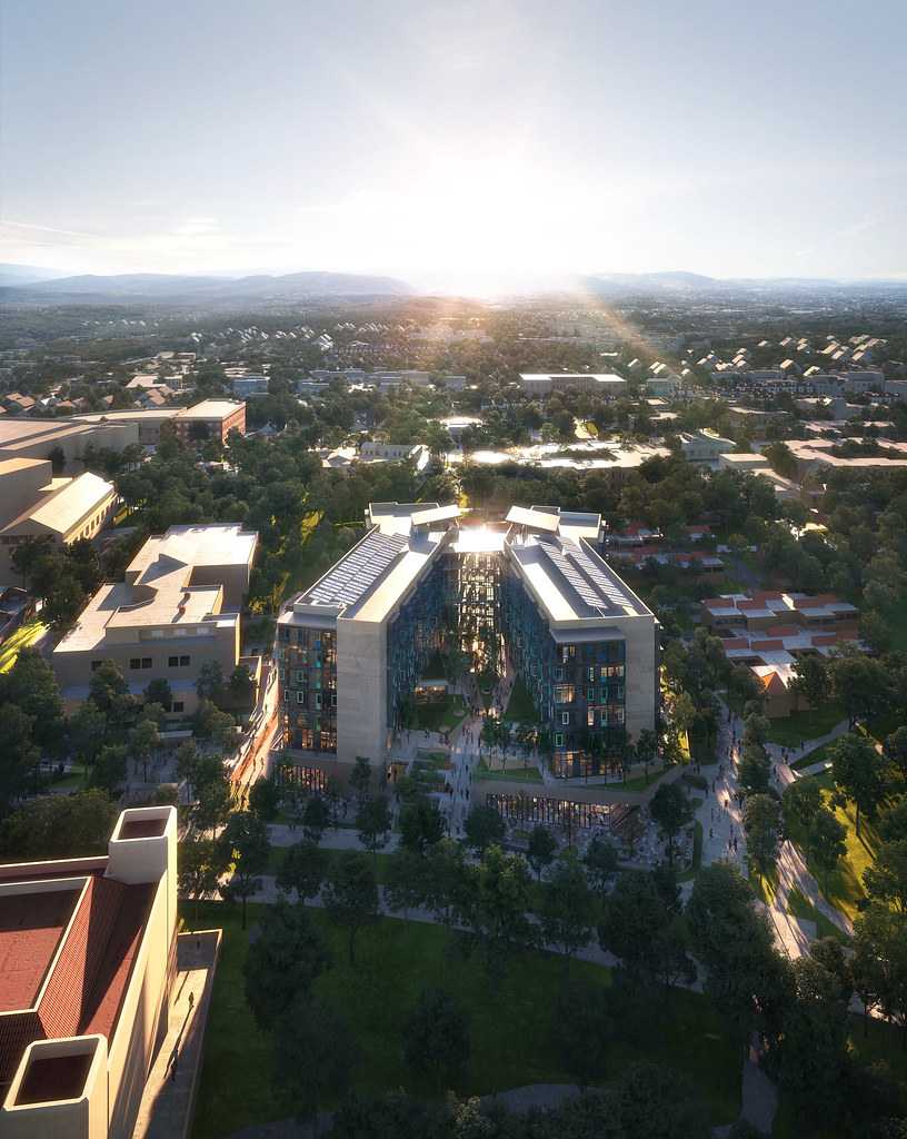Middle Earth Towers Exterior Rendering View from above UC Irvine