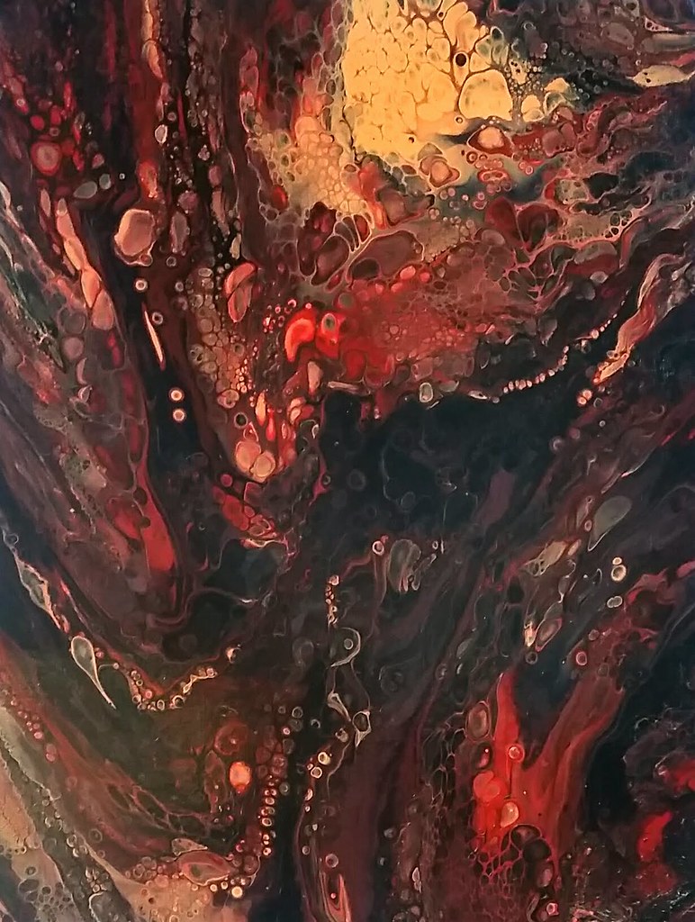 OuO Acrylic pour on canvas board Anna Gaishin Flickr