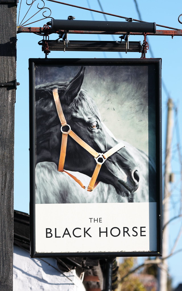The Black Horse pub sign Hurdcott Wiltshire UK David Seall Flickr