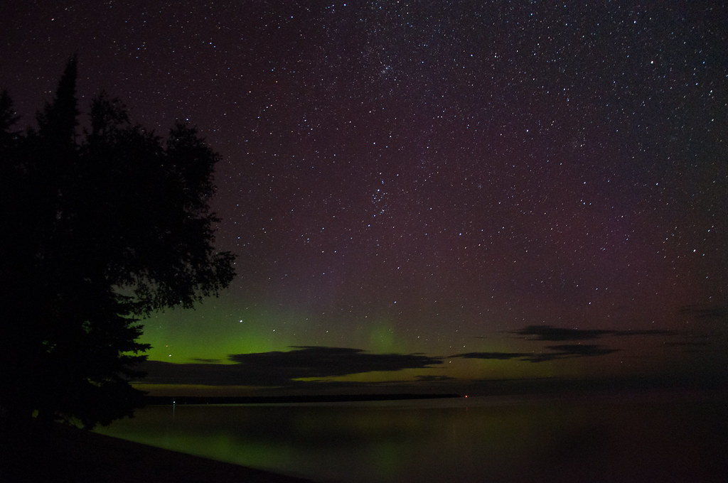 Northern Lights over Rabbit Bay, MI These Northern Lights … Flickr