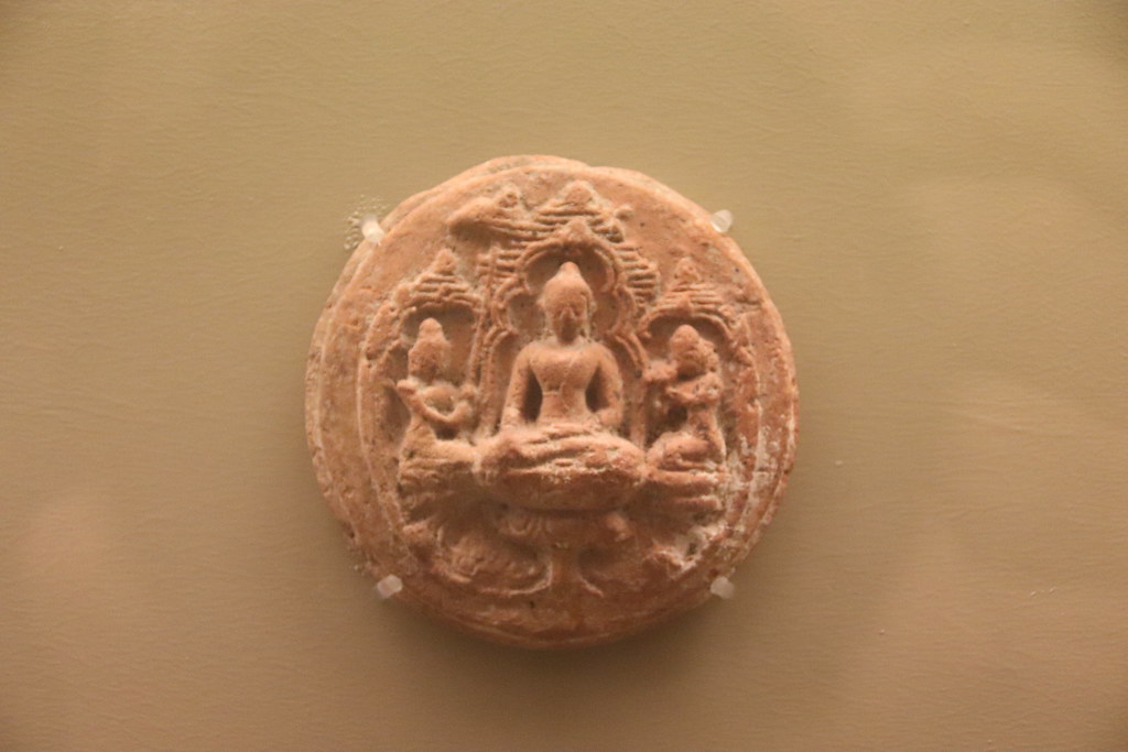 Srivijaya Art Clay Votive Tablet of Buddhist Triad Flickr