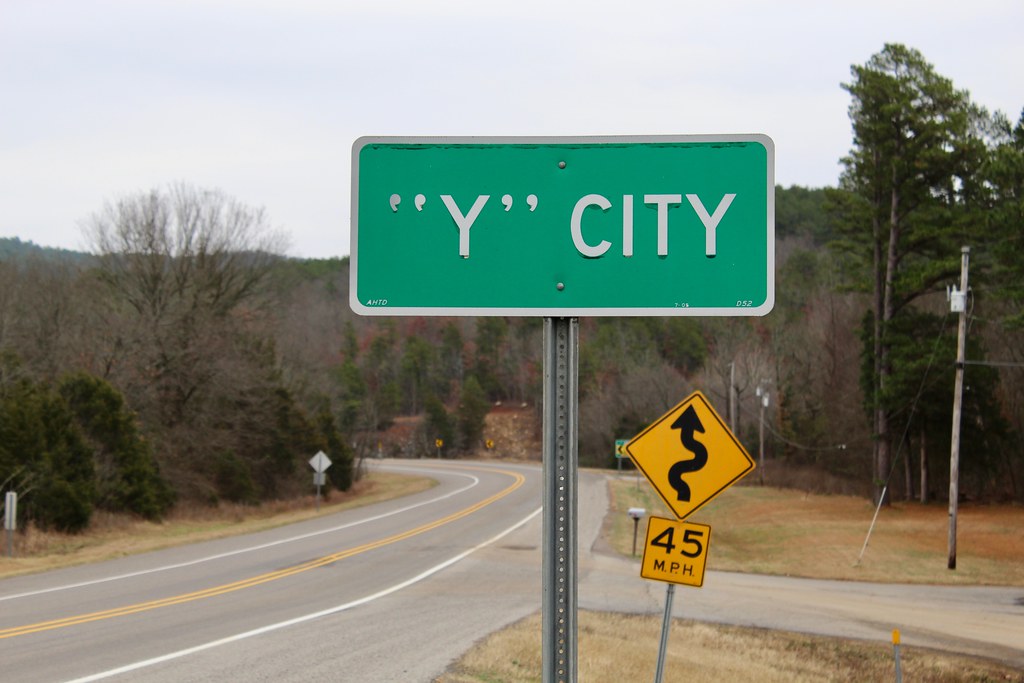 "Y" City, Arkansas Listed among the unusual place names in… Mike