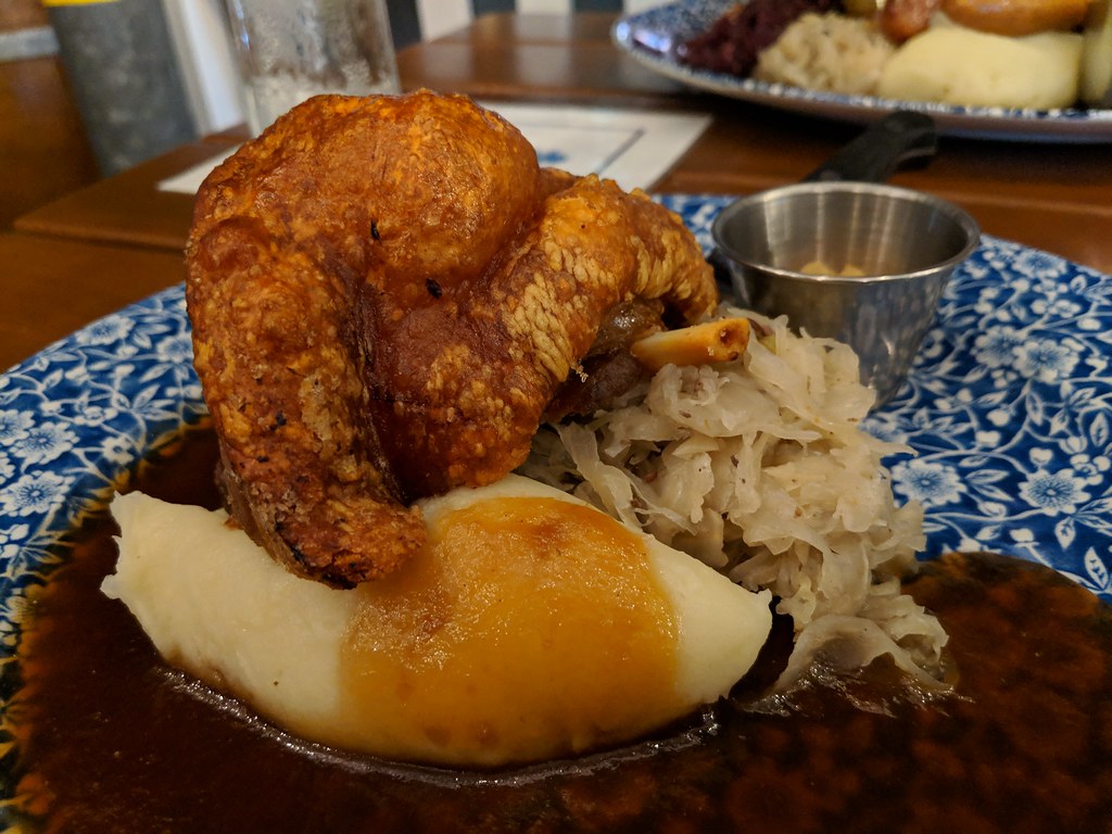 Crispy pork knuckle AUD28 half Munich Brauhaus, Brisbane South Bank