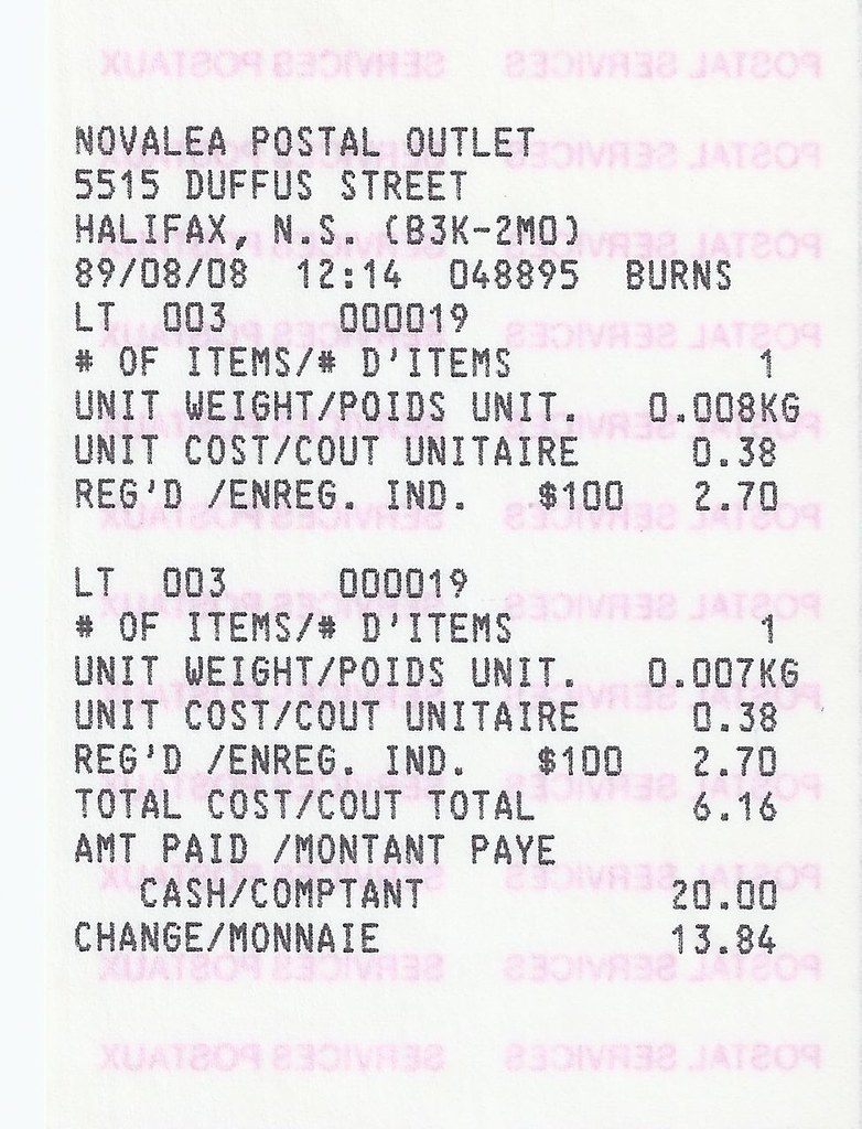 Nova Scotia Postal History 8 August 1989 048895 NOVALE… Flickr