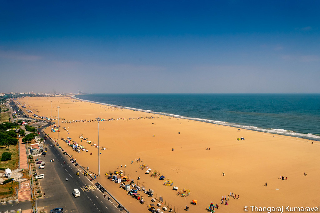 Marina Aerial view of the Marina Beach from the lighthouse… Flickr