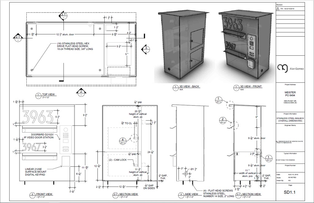 Stainless steel mailbox VisualARQ