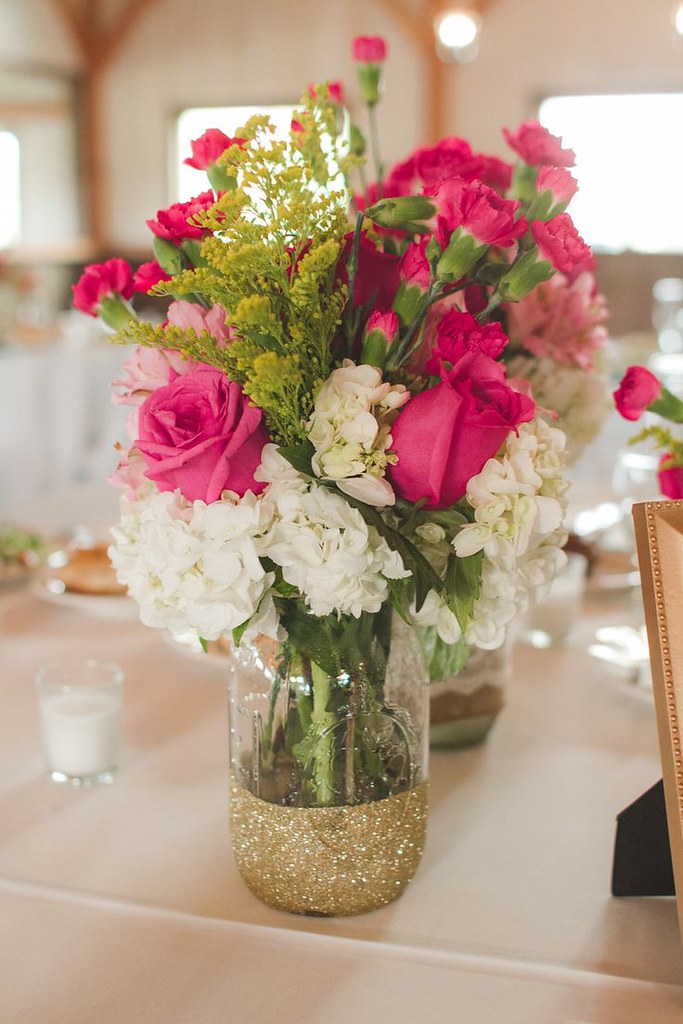 Weddings Flower Arrangements Gold Wedding Idea DIY gold… Flickr