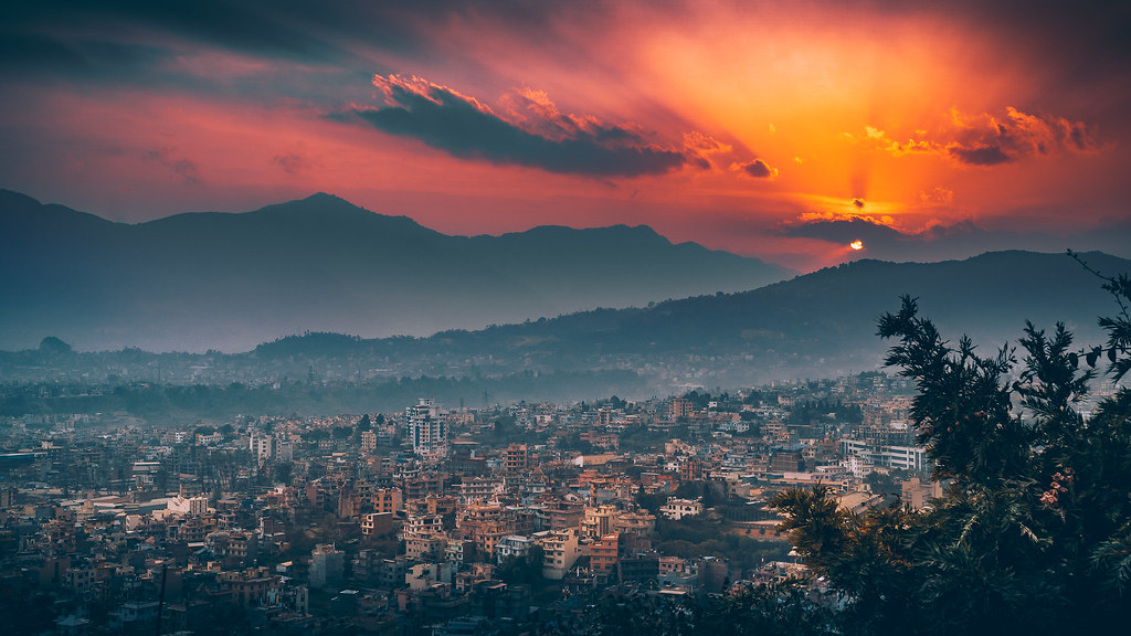 Kathmandu Valley Sunset Swayambhunath, an ancient religiou… Flickr
